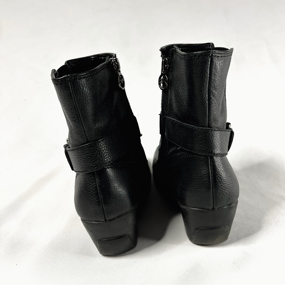 Anne Klein Montague Genuine Leather Ankle Harness Boots Black Size 8 - Picture 5 of 8